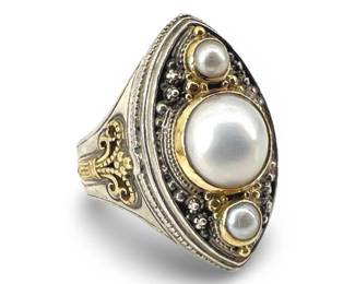 18k/ Sterling/ Pearl Konstantine Elegant Ring
