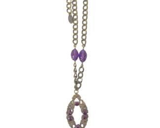 Miriam Haskell Purple Glass Bead Necklace
