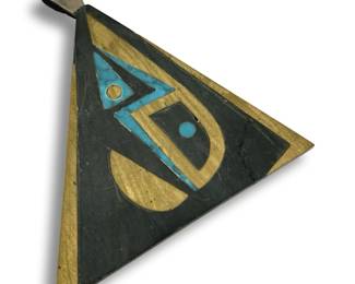 Vintage Sterling Tono Pieda Negra Pendant
