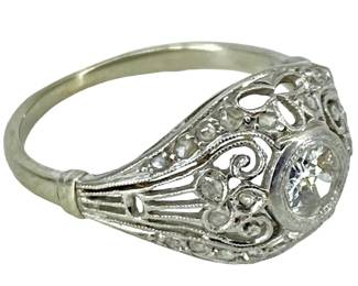 14K Platinum Diamond Ring
