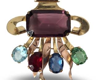 Vintage Coro Rhinestone Brooch
