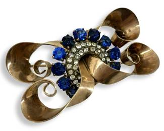 Mid-Century Sterling Costume Brooch
