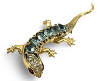 Vintage Coro Craft Sterling Lizard Pin
