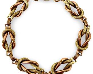 12K Gold and Sterling Woven Bracelet
