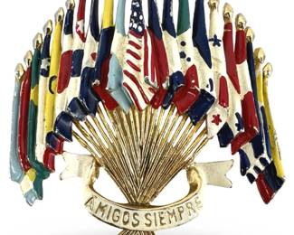 Coro Amigos Seimpre Flags Of The Americas Brooch
