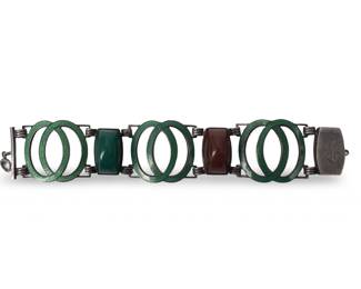 Mid Century Sterling Enamel Bracelet
