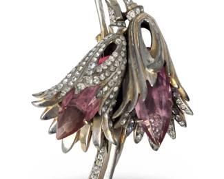 Ralph DeRosa Rhinestone Floral Clip
