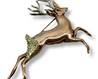 Vintage Sterling Silver Deer Brooch
