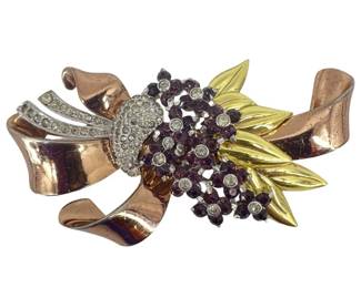 Rare Pennino Ribbon Bouquet Brooch
