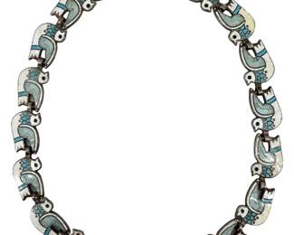 Vintage Margot De Taxco Sterling/ Enamel Necklace
