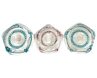 3pc. St. Louis Columbus Art Glass Paperweights

