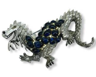Hattie Carnegie Jeweled Dragon Costume Pin
