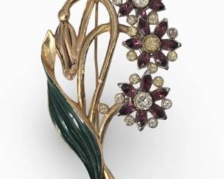 Vintage Coro Floral Brooch
