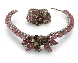 Miriam Haskell Rose Quartz Necklace/Bracelet
