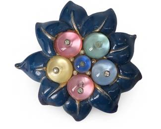 Mid Century Trifari Enamel Brooch
