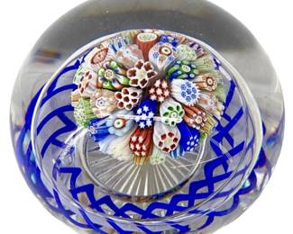 1850 Baccarat Torsade Millefiori Paperweight
