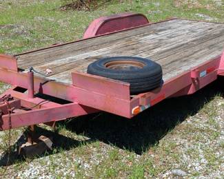Double Axle Flat Bed Trailer, 23' x 7'
