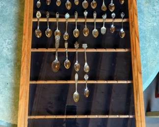 Spoon Display Case, 27.5" x 17", With Spoon Collection, Qty 26