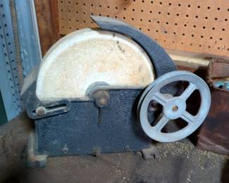 Pully Powered Stone Bench Grinder, 10" Round x 1.5" Stone