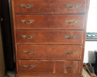 Irwin 5-Drawer Chest Of Drawers, 50" x 37" x 21", Includes Glass Top