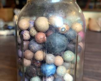 Clay Marble Collection In Ball 1 Quart Jar With Galvanized Lid