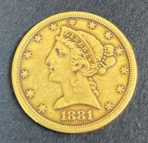 002 $5 Gold Liberty Coin