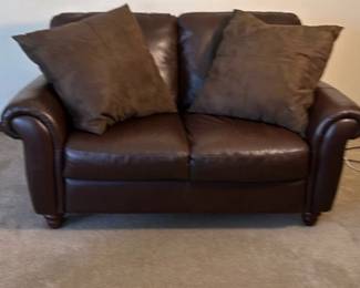 009 Italsofa Brown Leather Loveseat