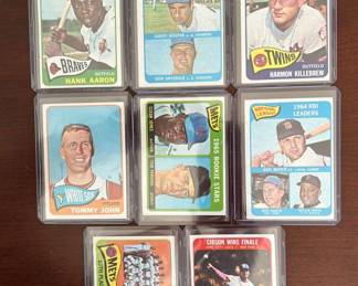 006 1965 Topps baseball cards. Hank Aaron, Sandy Koufax Don Drysdale, Harmon Killebrew