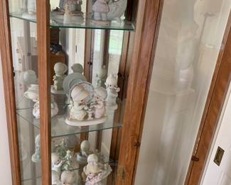large Precious Moments collection - partial inventory is pictured, lighted curio cabinet