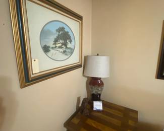 Side table, lanp, picture