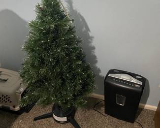 Christmas tree and shredder