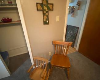 Chairs and wall decor