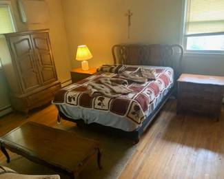 fruitwood 6 pieces queen bed set 