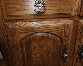 China cabinet measures: 78" tall x 56" wide x 19" deep. Dining table with chairs and china cabinet are AVAILABLE FOR PRE-SALE. Please contact us for pricing.