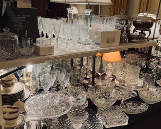Large Selection of Crystal Dishes and Glassware.