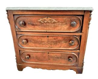 Antique Marble Top Dresser With Dovetail Joints