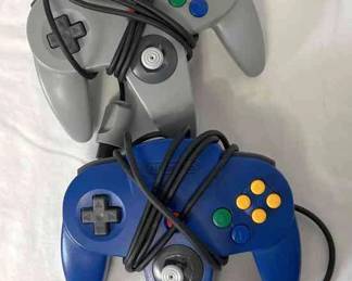 Blue Gray Nintendo 64 Controllers