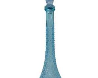  003 Vintage Blue Diamond Cut Genie Bottle Decanter