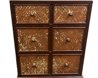 Ethan Allen Bamboo Front Sock Cabinet Nightstand