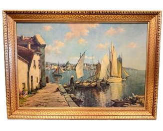 Sailors Snug Harbor Framed Print By Alf Caldini