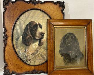 2 Framed Spaniel Dog Prints M. Gear  Ruane Mannine 