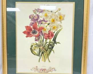 Framed Lilian Vintage Floral Print