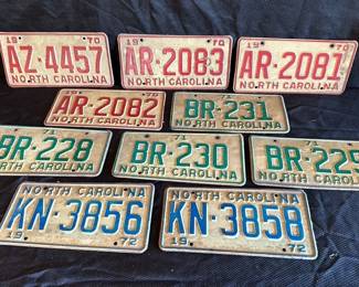 North Carolina 1970s License Plates 
