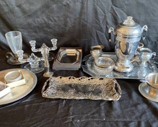 Silver Toned Metal Decorative Serveware Variety West Bend Coasters, Stainless Steel Jean Couzon 