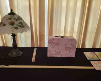 Floral Table Lamp And Floral Gift Boxes.