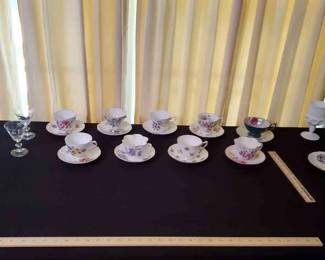 Queen Anne Royal Marriage Set And Bone China Cuos And Saucers And More.