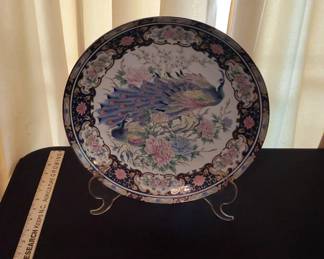 Japanese Porcelain Toyo Peacock Plate
