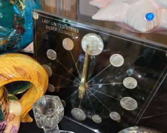 United States silver coin clock