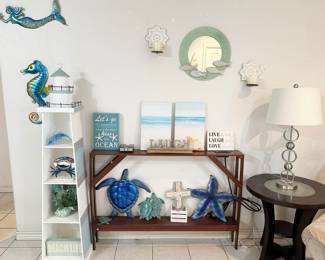 Cute Coastal Decor! Check out the lighthouse shelves(sold)