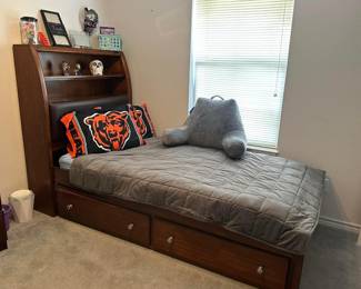 trundle bed with headboard storage